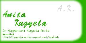 anita kugyela business card